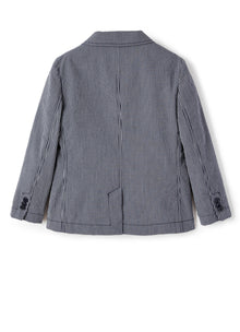 Striped Seersucker Blazer | Blue Riga
