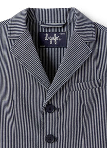 Striped Seersucker Blazer | Blue Riga