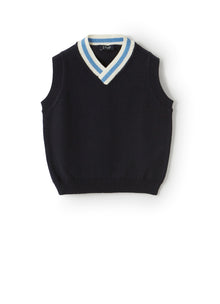 Organic Cotton Vest with Bows | Blue