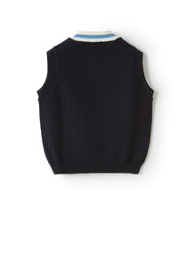 Organic Cotton Vest with Bows | Blue