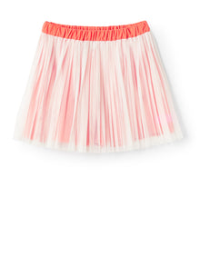 Mesh Skirt with Shorts | Carota/Rosa Fluorescente