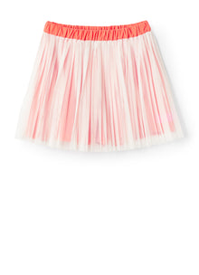 Mesh Skirt with Shorts | Carota/Rosa Fluorescente