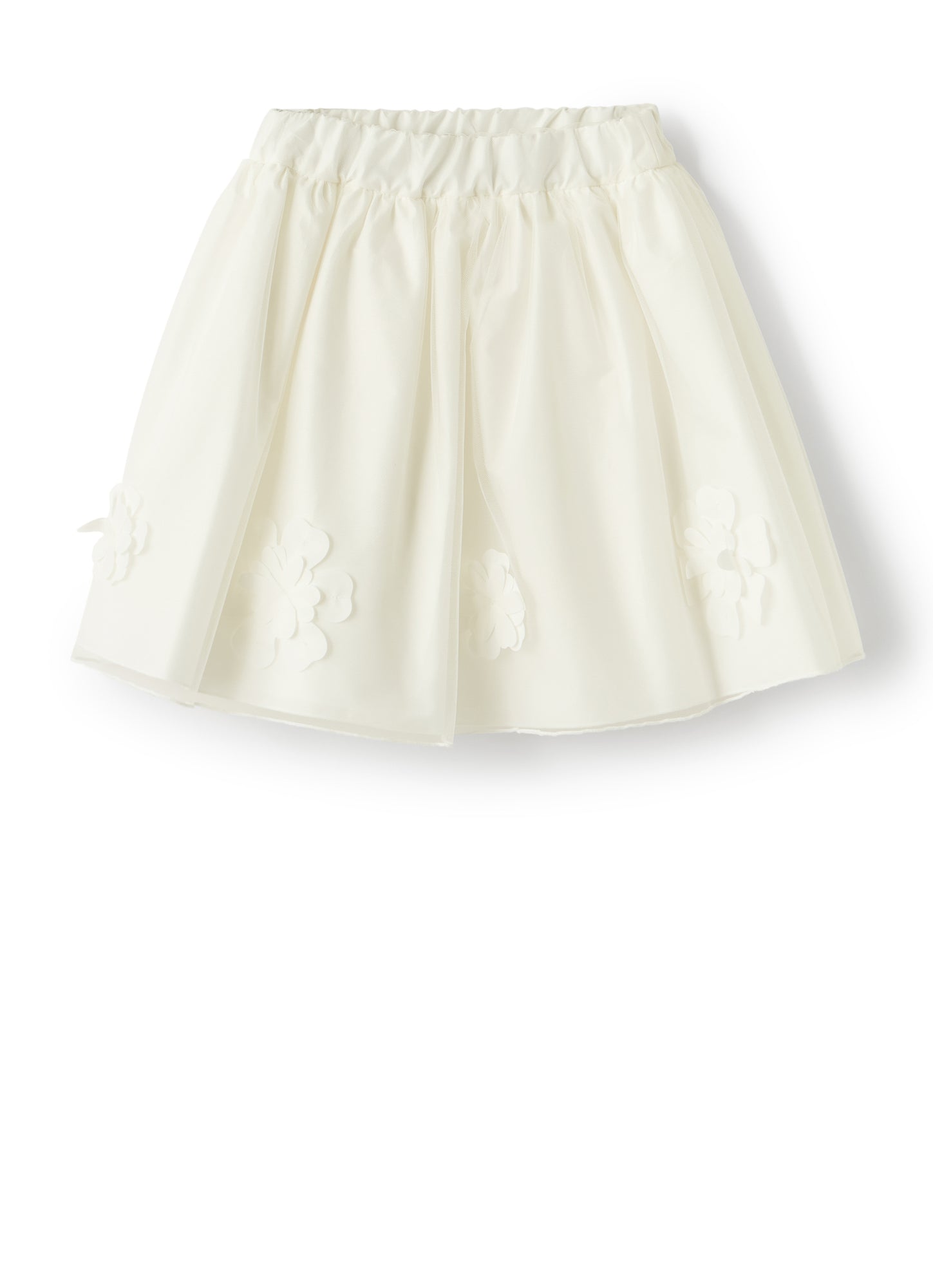 Girls | Tulle Skirt with Flowers | Milk White