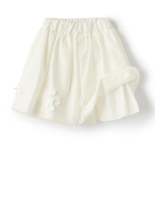 Tulle Skirt with Flowers | Milk/White