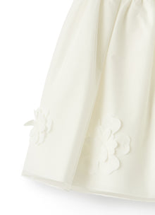 Tulle Skirt with Flowers | Milk/White