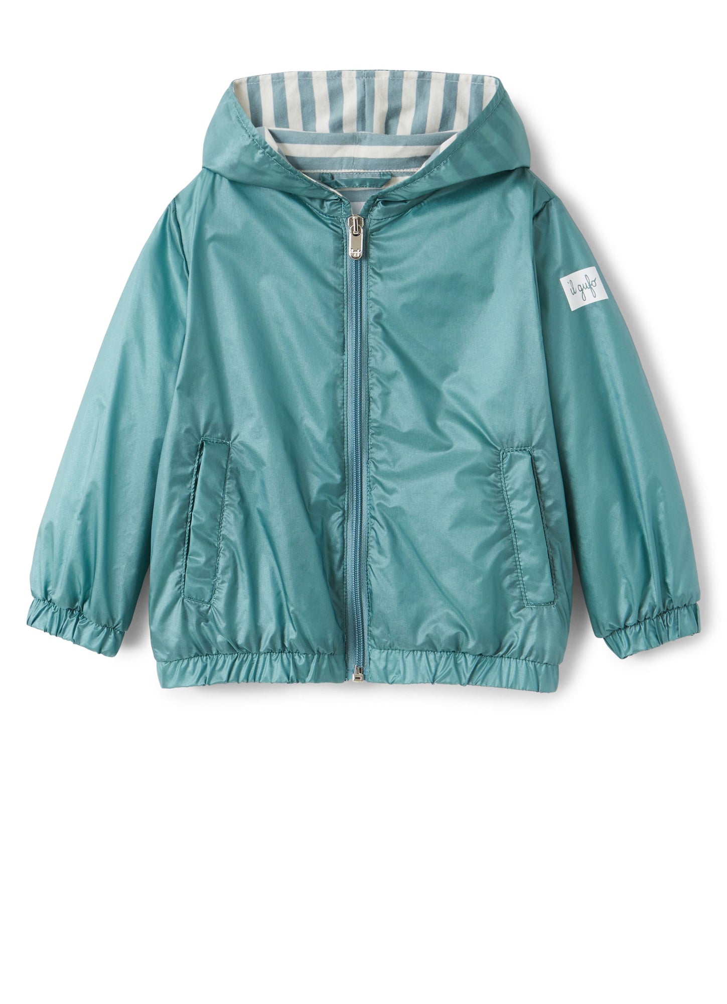 Baby Boys | Nylon Jacket with Hood | Teal