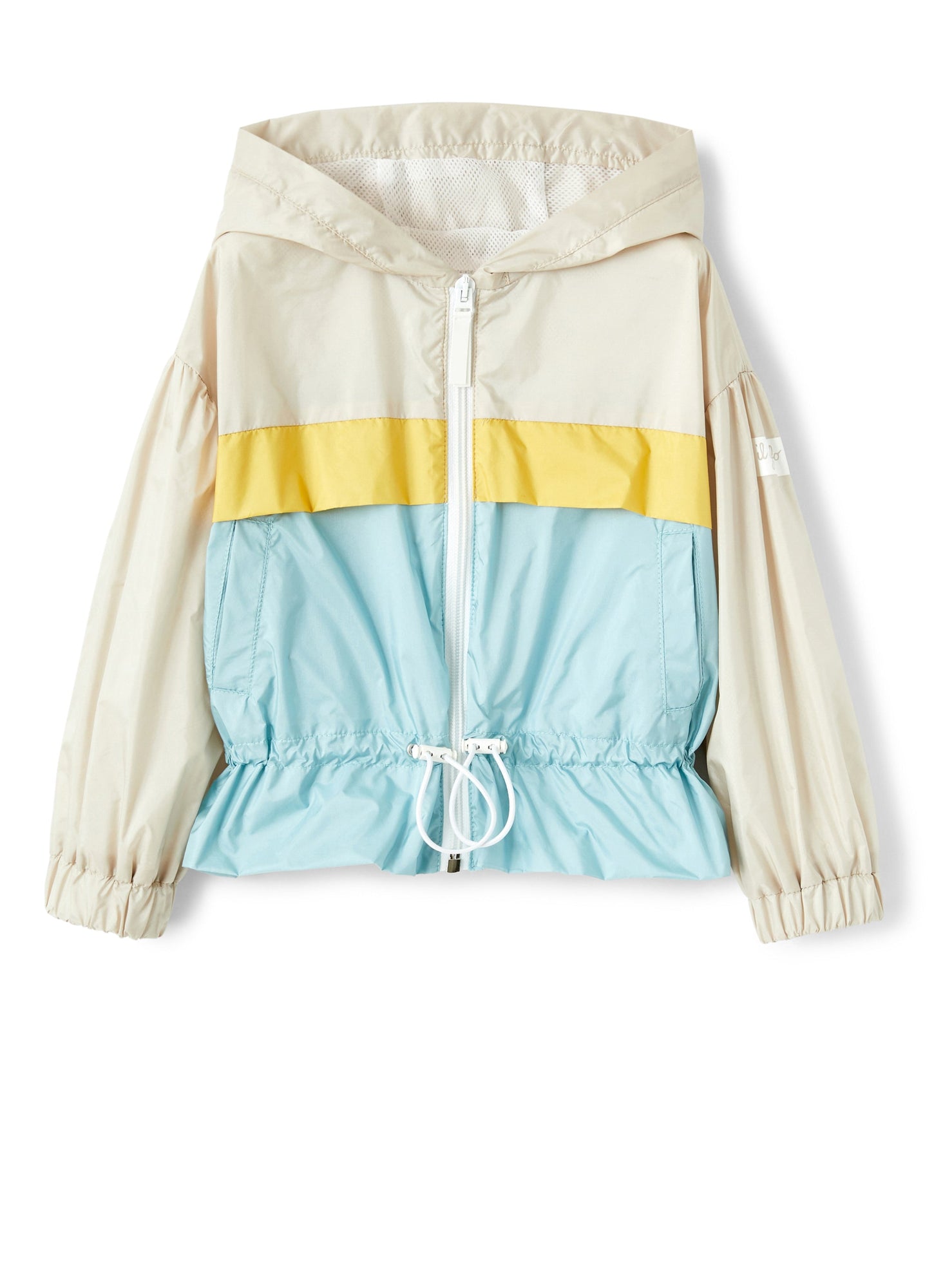 Girls | Color Block Nylon Jacket | Conchiglia Acquamarina