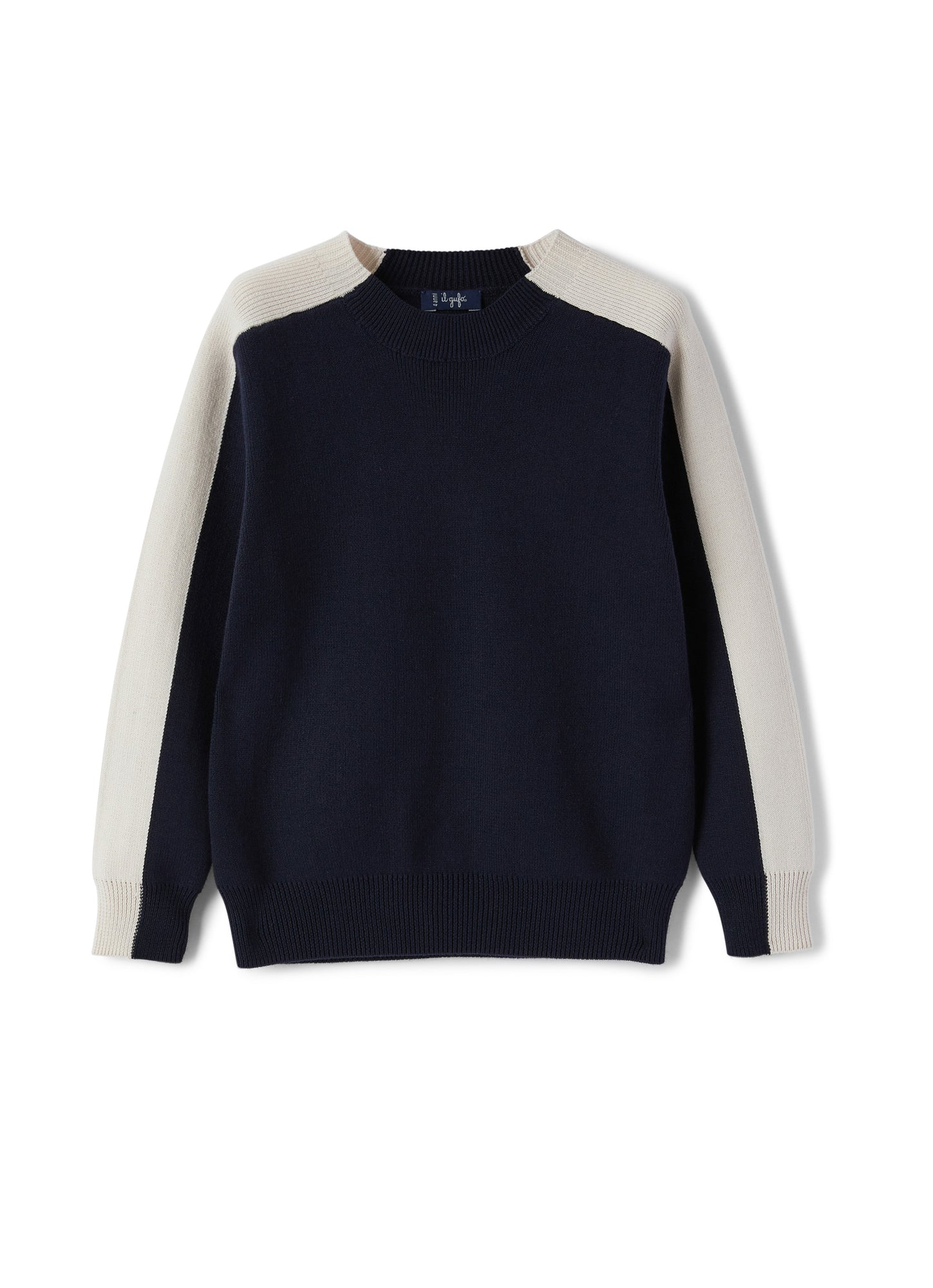 Sweater with Side Band | Blue/Milk
