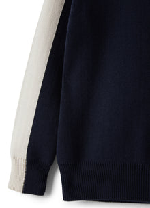 Sweater with Side Band | Blue/Milk