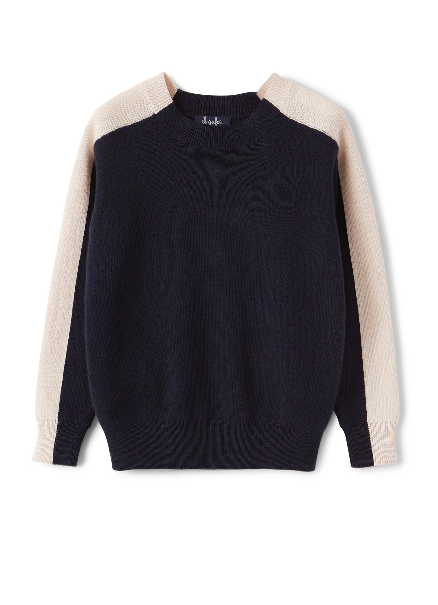 Sweater with Side Band | Blue/Milk