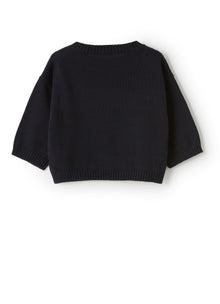 Sweater with Floral Pattern | Blue/White