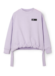 Boxy Sweatshirt with Taping And Drawstring | Passiflora/Rosa Fluorescente
