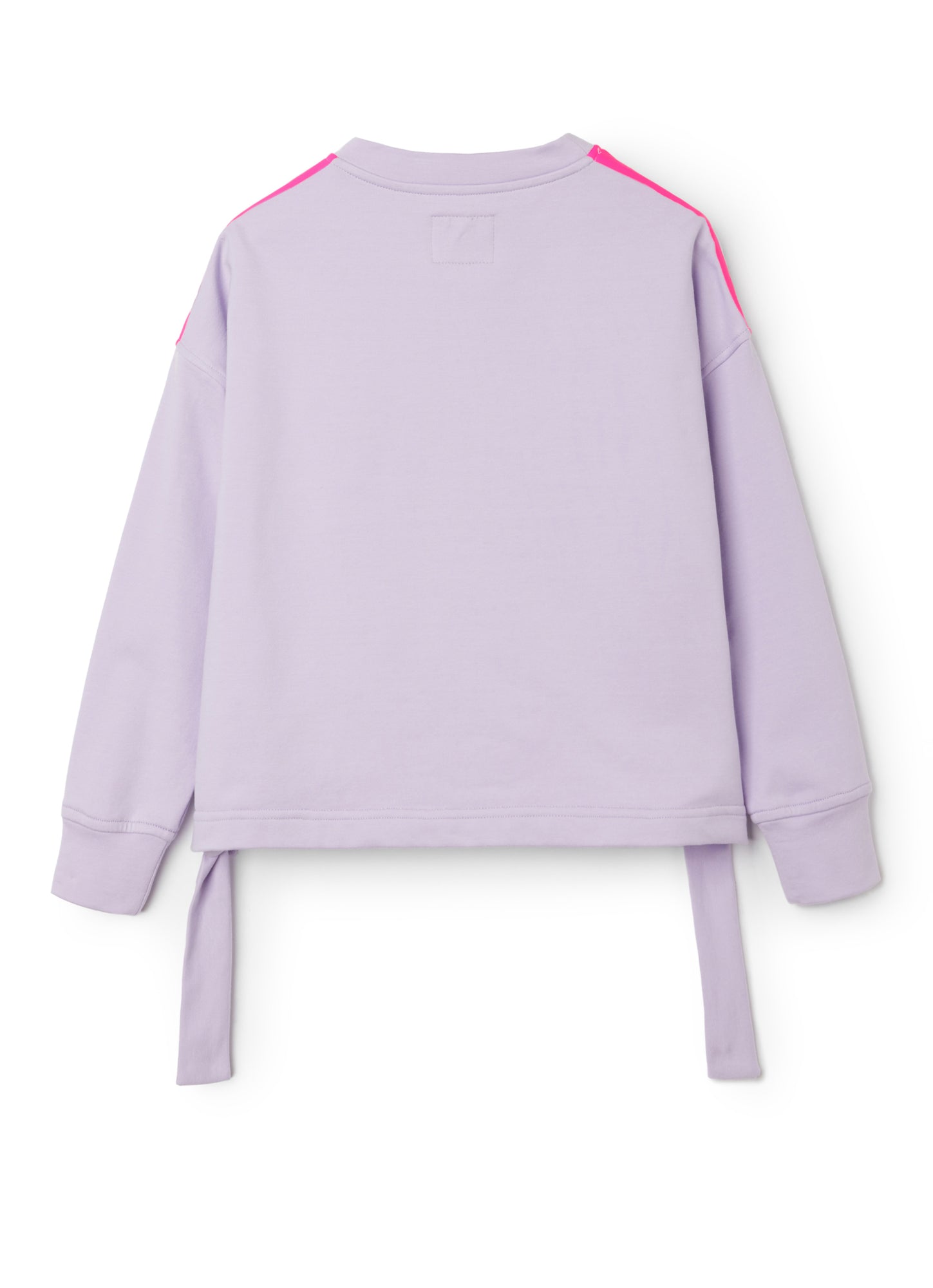 Boxy Sweatshirt with Taping And Drawstring | Passiflora/Rosa Fluorescente