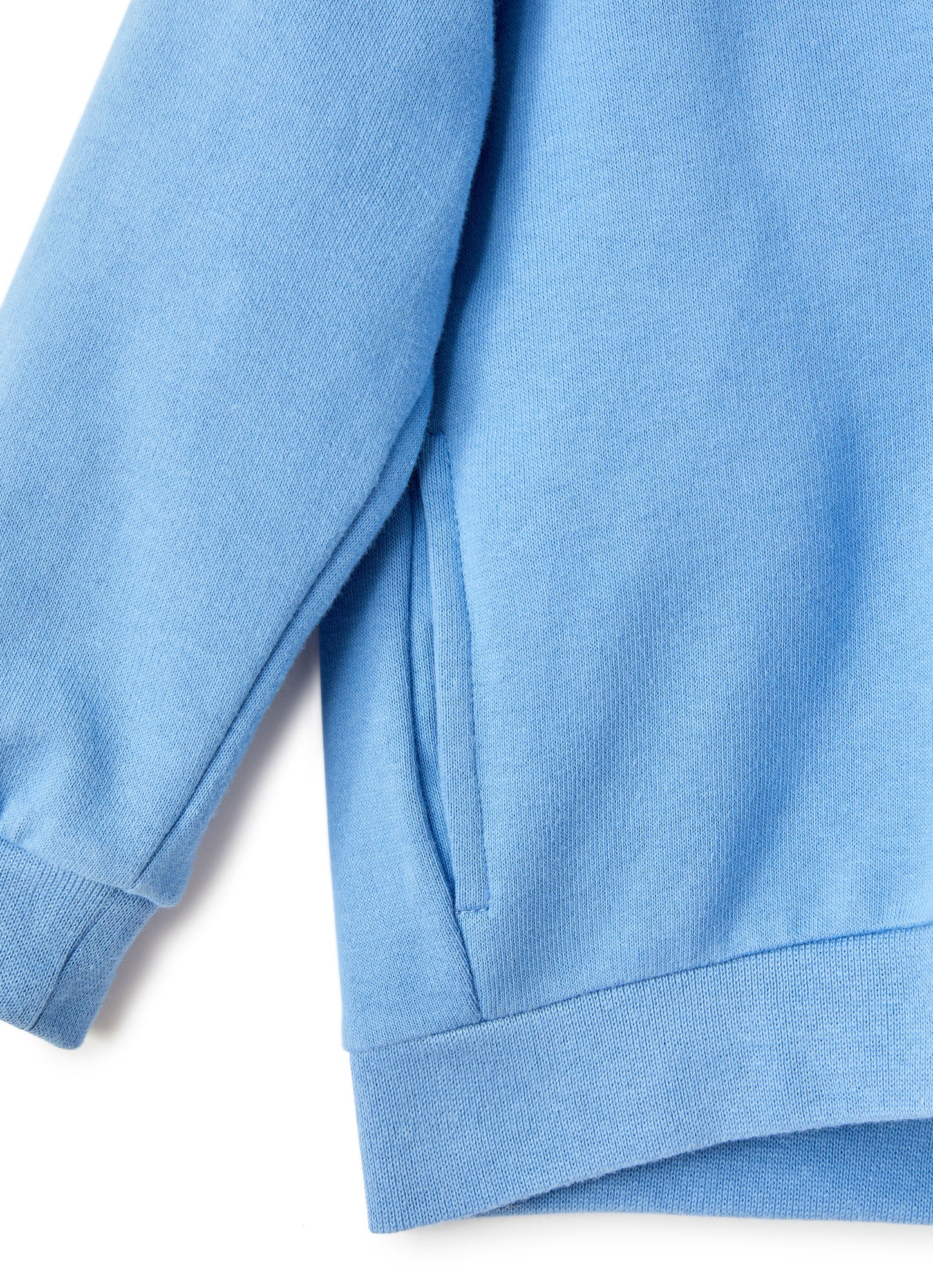Sweatshirt with Hood And Printed Sentence | Azzurro/Latte