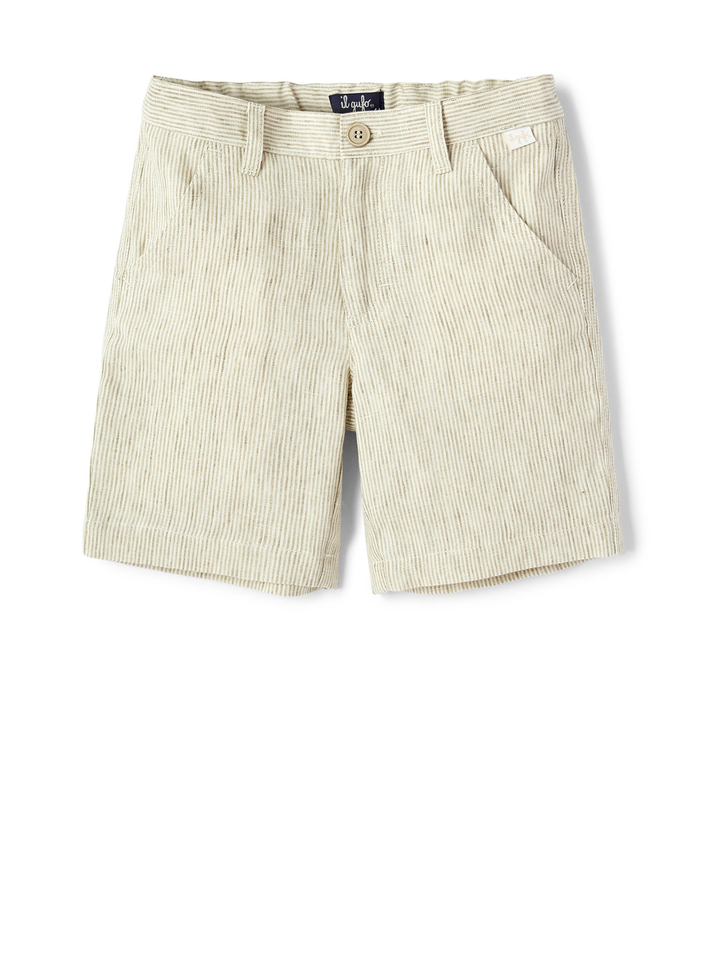 Boys | Striped Linen Bermuda Shorts | Cachi Righe