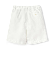 100% Linen Bermuda Shorts | White