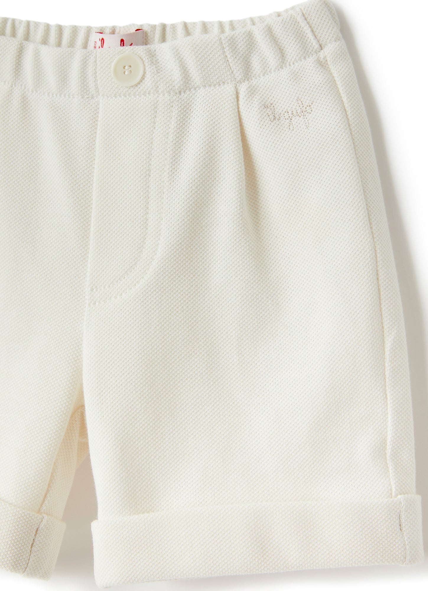 Piquet Cotton Shorts | Shell White