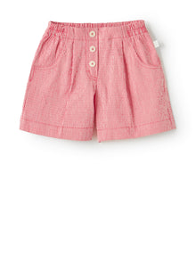 Micro Vichy Bermuda Shorts | Rosso Carminio