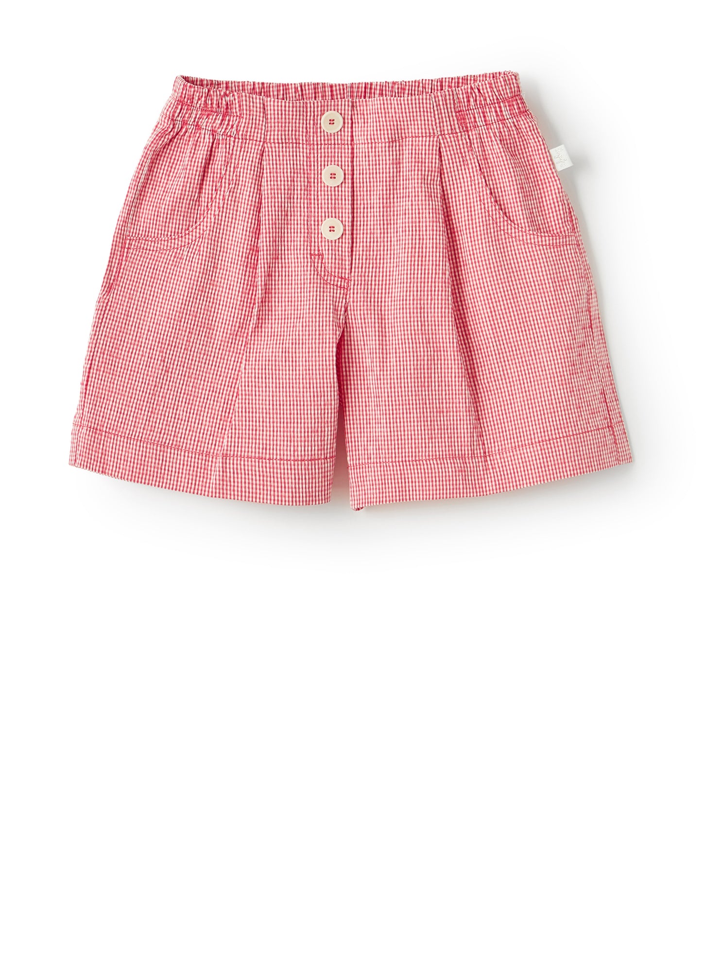 Girls | Micro Vichy Bermuda Shorts | Red Carminio