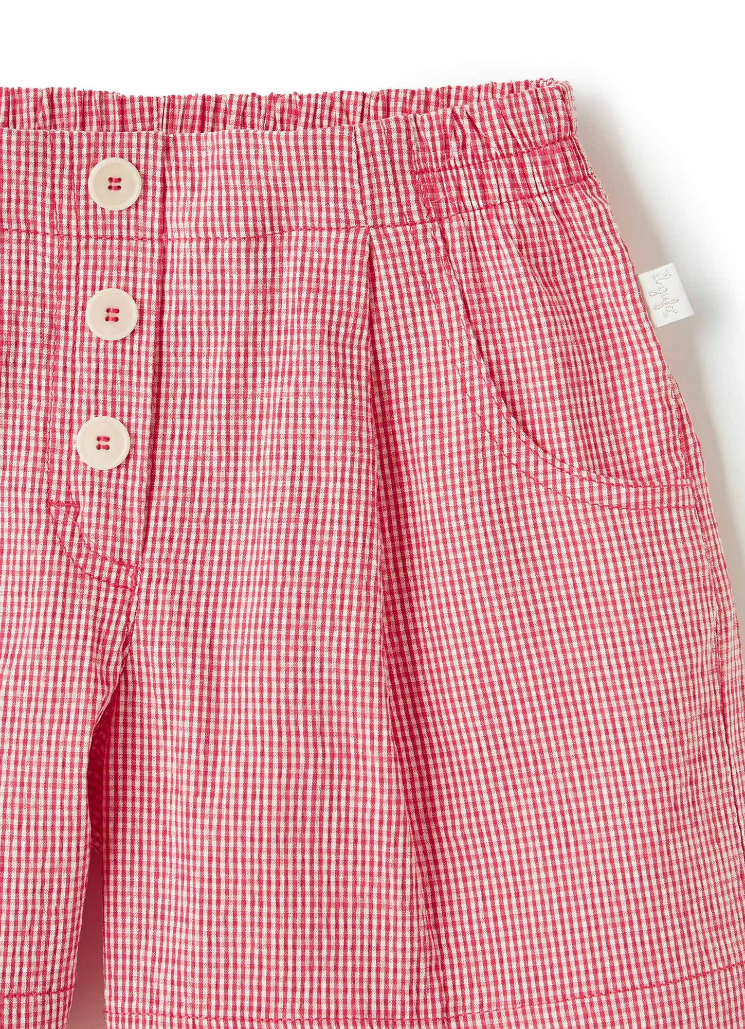 Micro Vichy Bermuda Shorts | Rosso Carminio