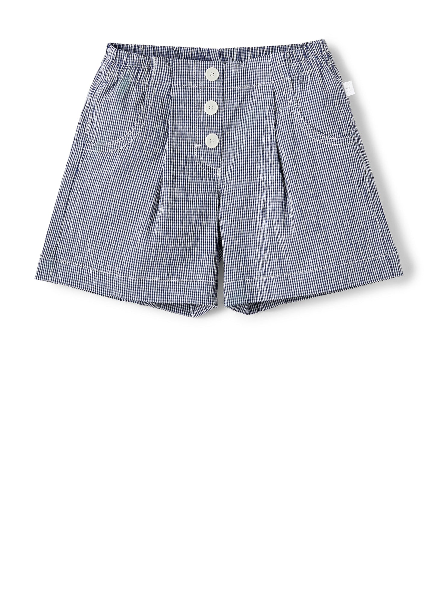 Girls | Micro Vichy Bermuda Shorts | Blue Inchiostro