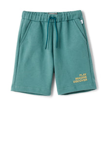 Fleece Shorts | Teal/Giallo Acido