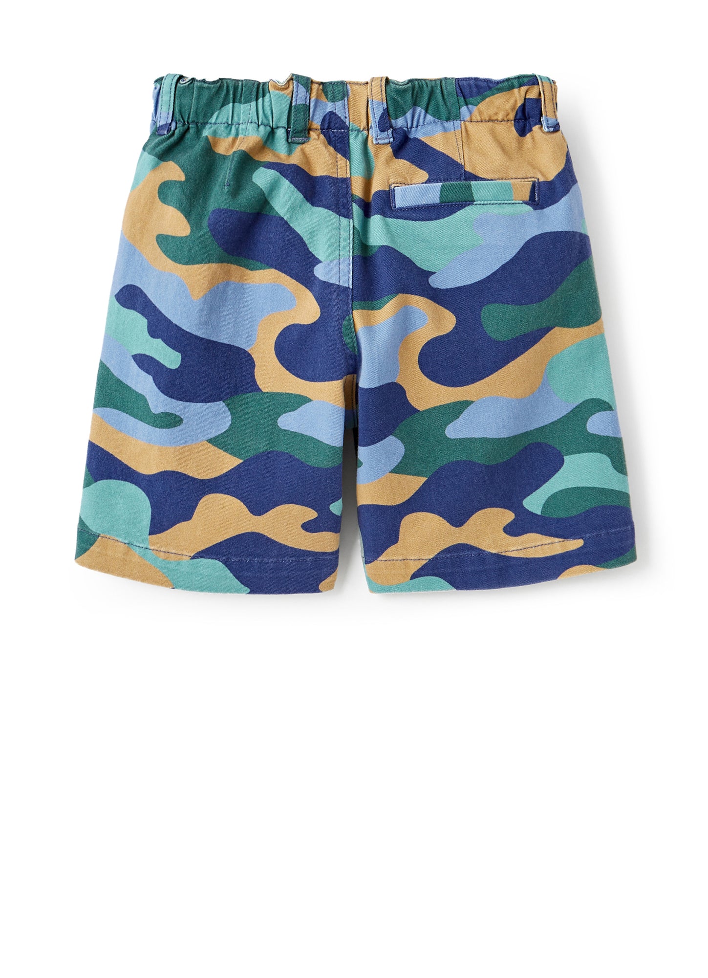 Patterned Gabardine Bermuda Shorts | Celeste Scuro