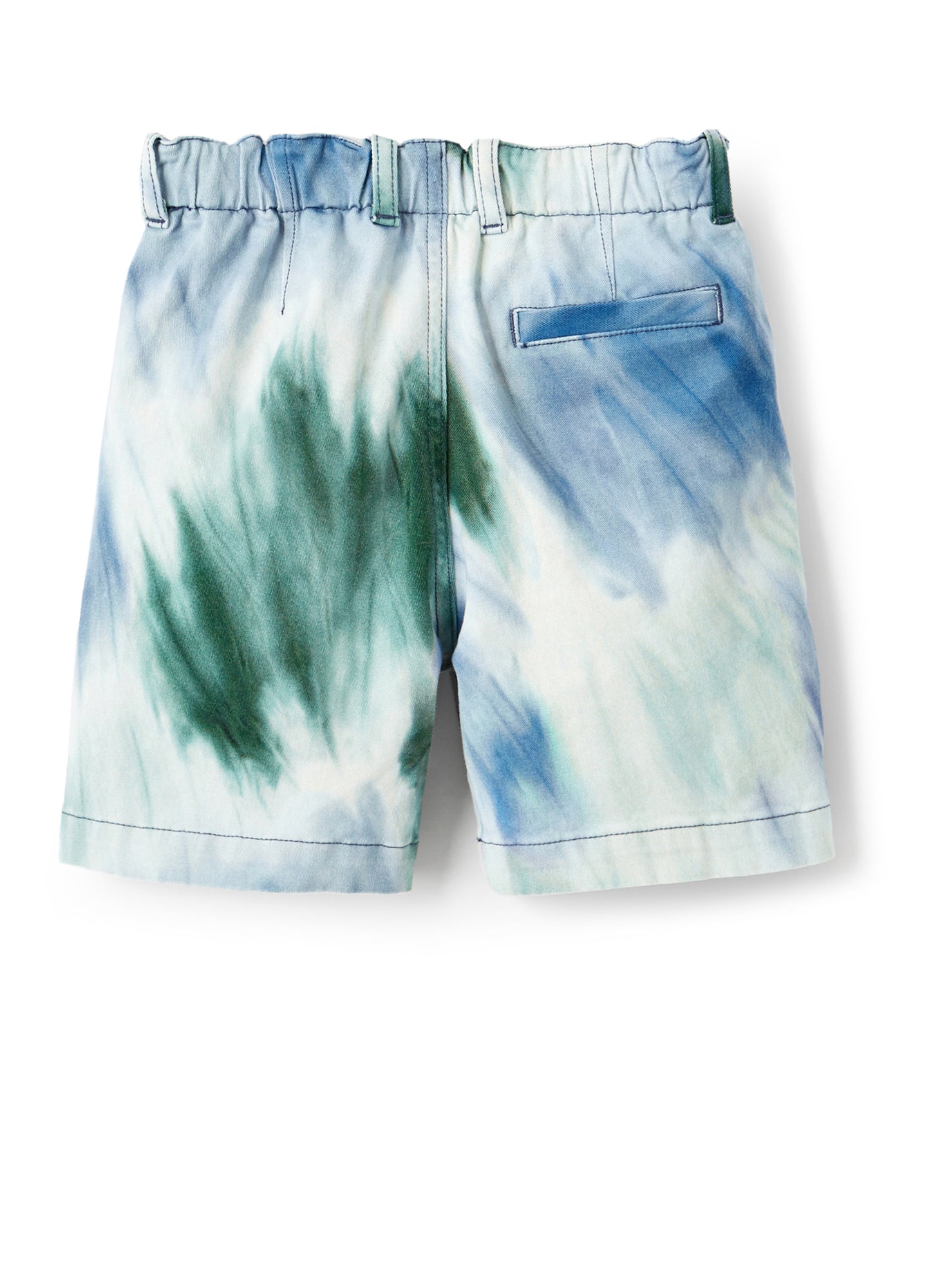 Tie-Dye Gabardine Bermuda Shorts | Teal Scuro