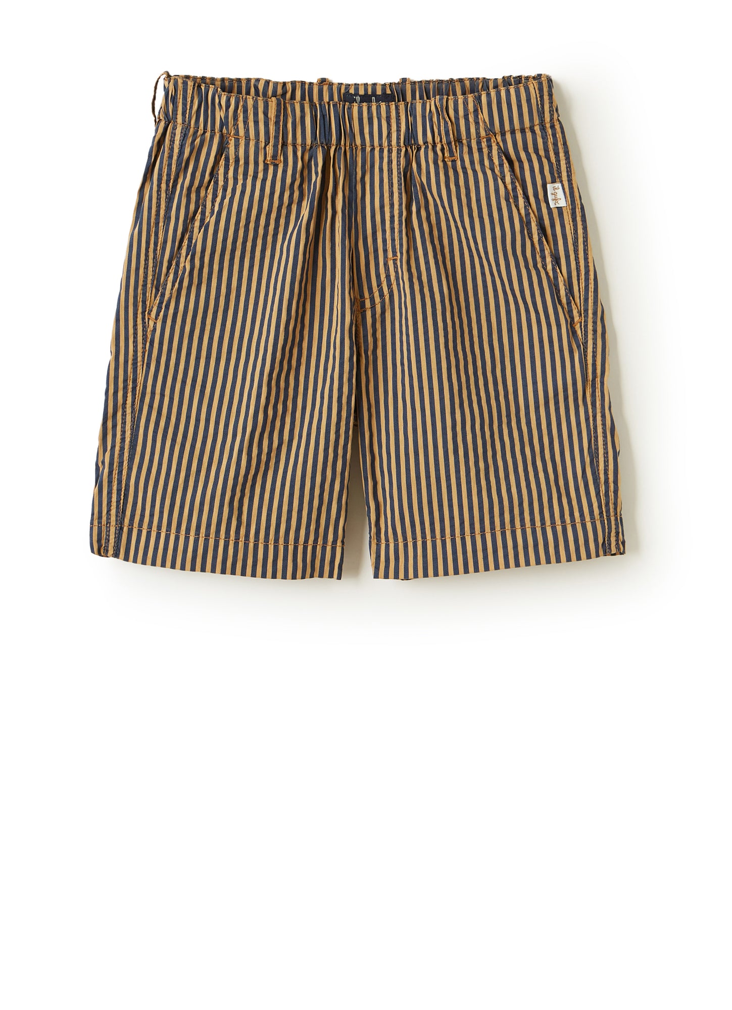Technical Seersucker Bermuda Shorts | Crusca/Blue Aperto