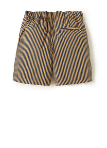 Technical Seersucker Bermuda Shorts | Crusca/Blue Aperto