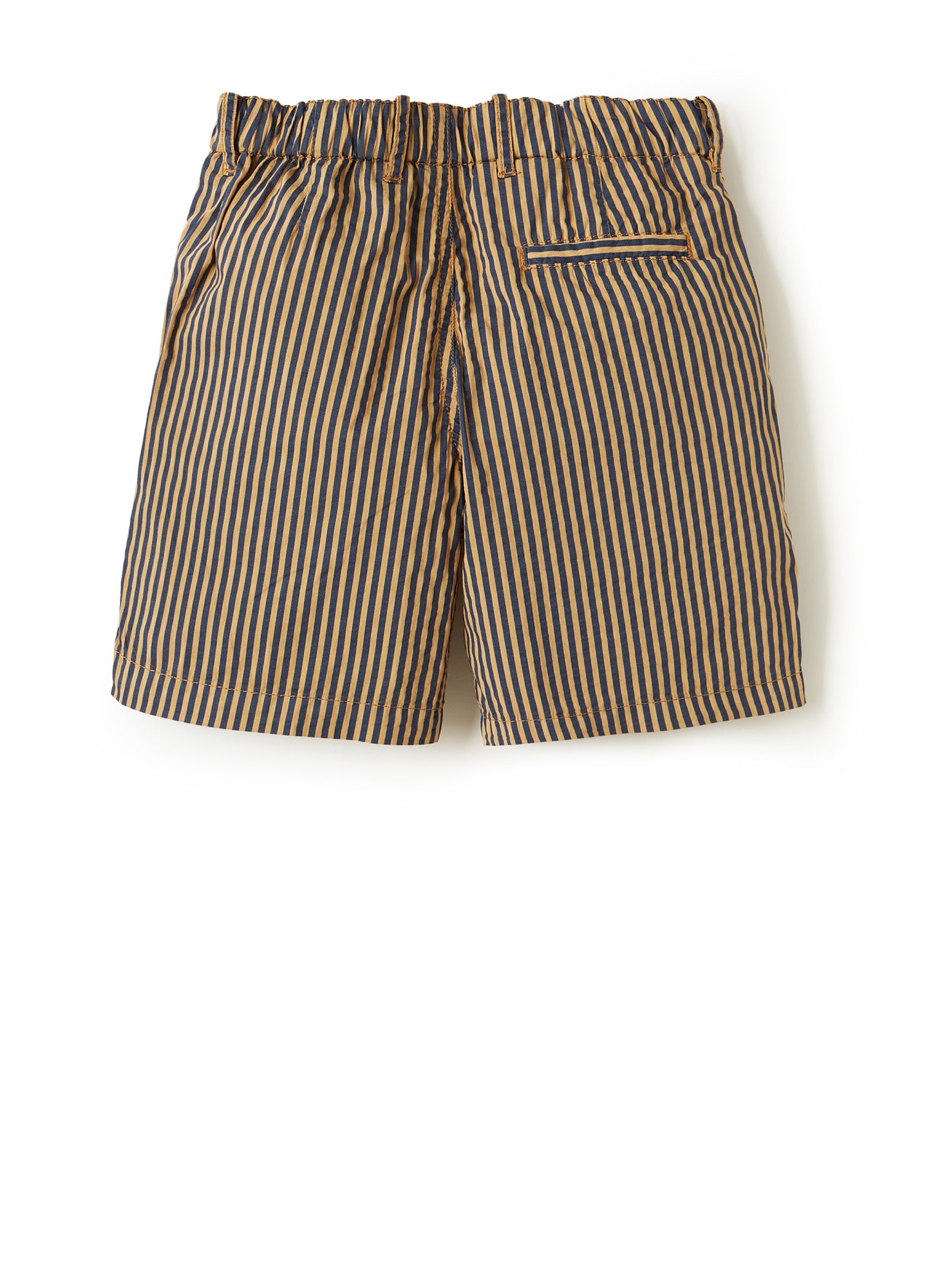 Technical Seersucker Bermuda Shorts | Crusca/Blue Aperto