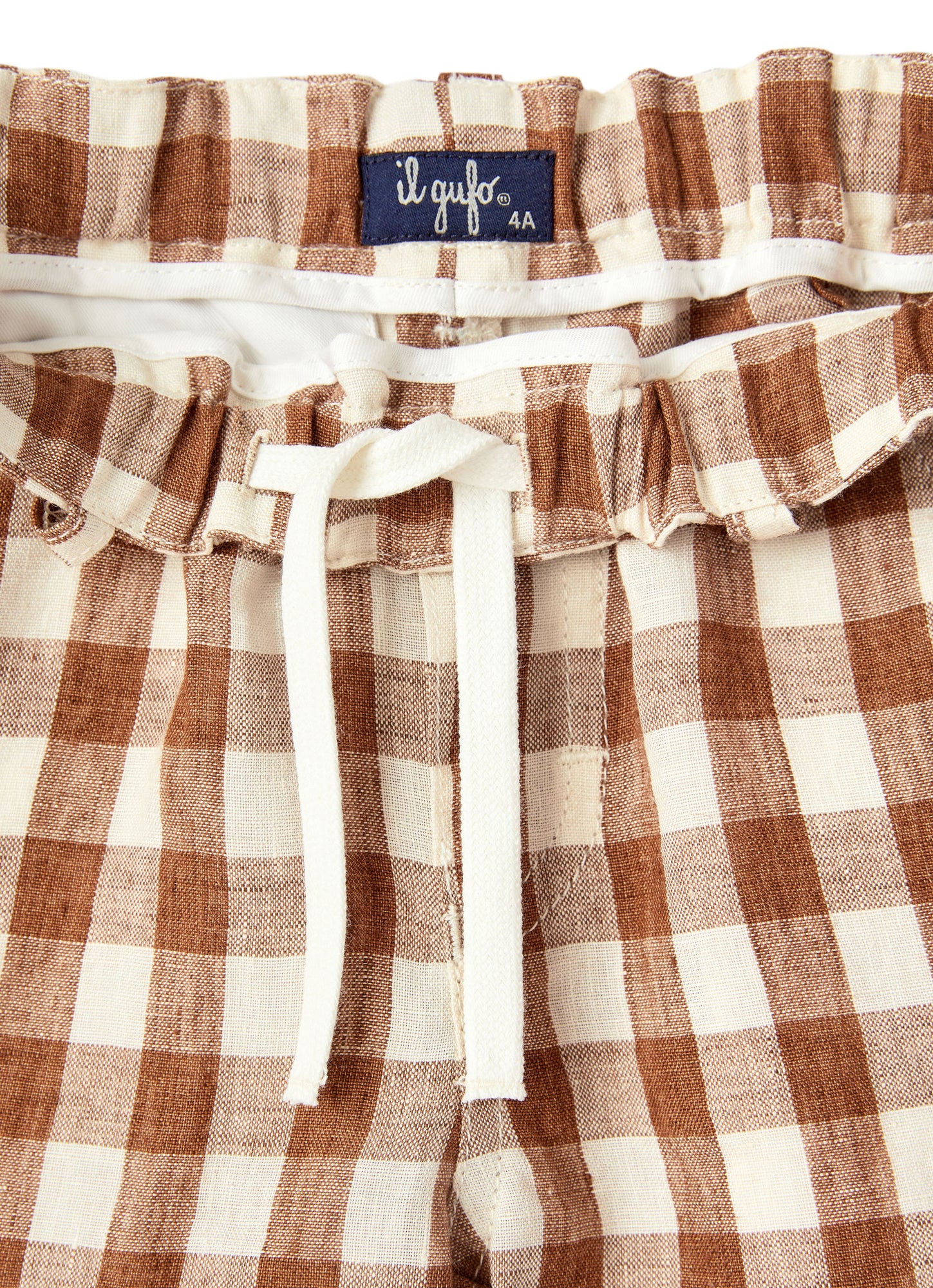 Caramel Checked Linen Bermuda Shorts | Caramello