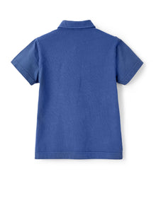 Organic Cotton Polo Shirt | Celeste Scuro