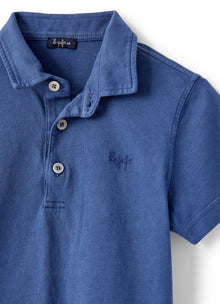 Organic Cotton Polo Shirt | Celeste Scuro