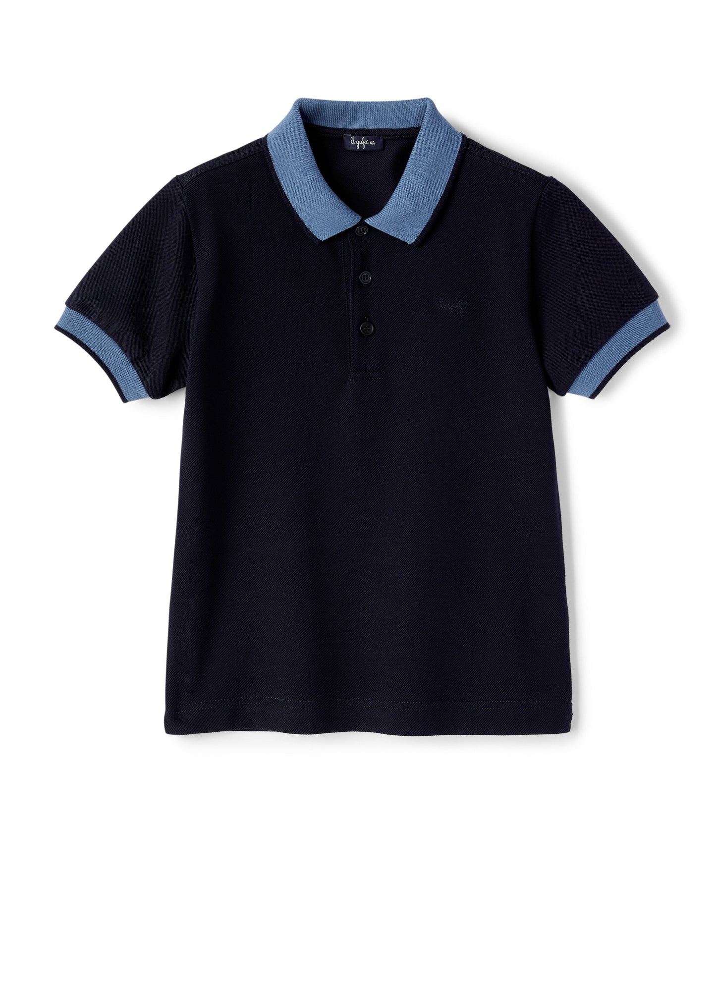 Piquet Polo Shirt with Contrasting Details | Blue Navy/Carta Zucchero