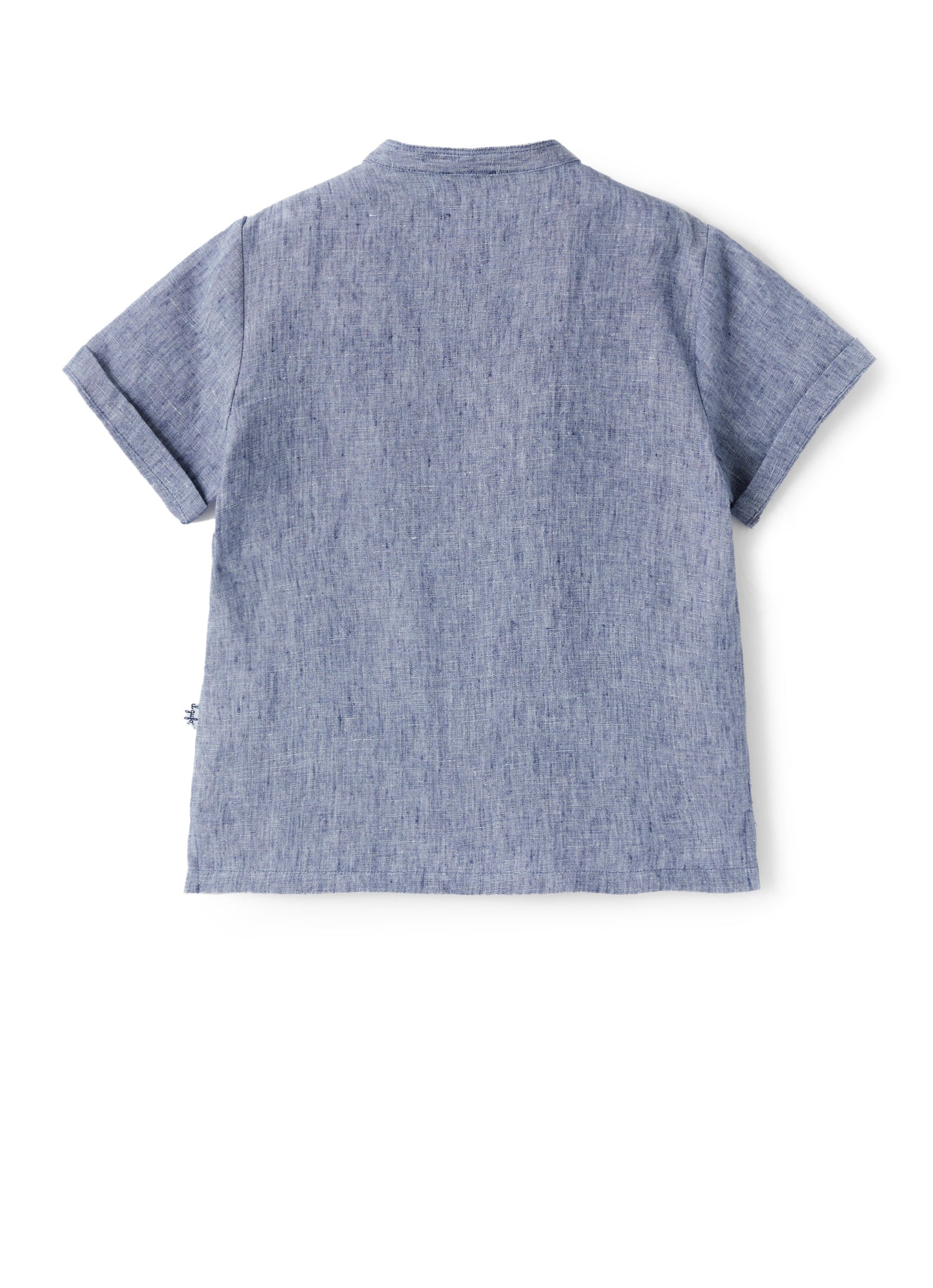 Light Linen Korean Polo Shirt | Celeste Scuro