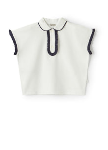 Polo Shirt with Profiles | White/Blue
