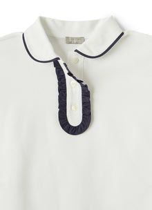 Polo Shirt with Profiles | White/Blue