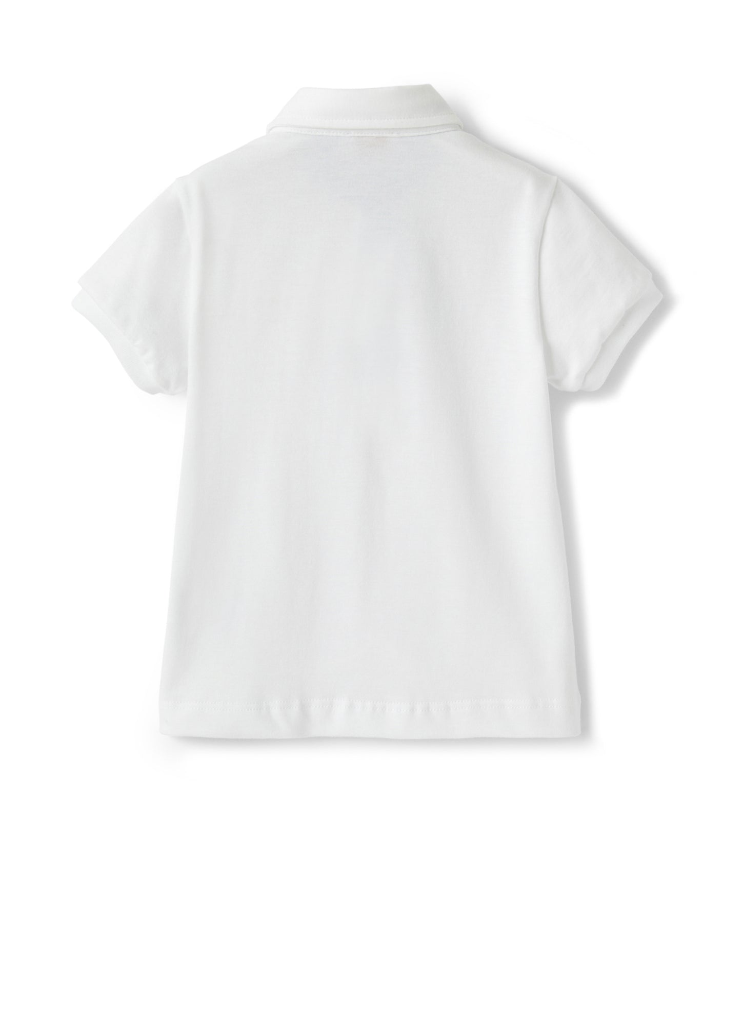 Jersey Polo Shirt with Micro Vichy Profiles | White/Powder Blue