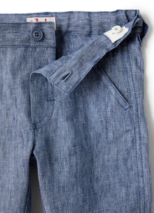 Light Linen Trousers | Celeste Scuro