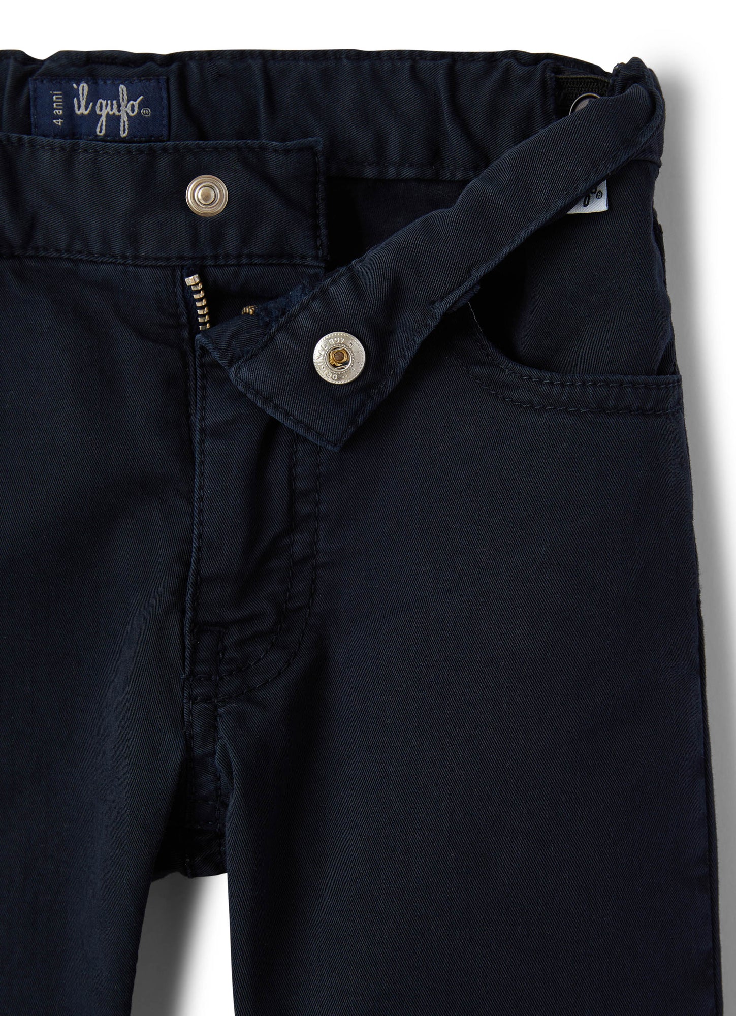 Classic-Cut 5-Pockets Gabardine Trousers | Blue