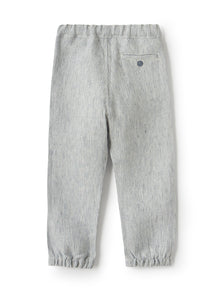 Striped Linen Trousers | Celeste Scuro Righe