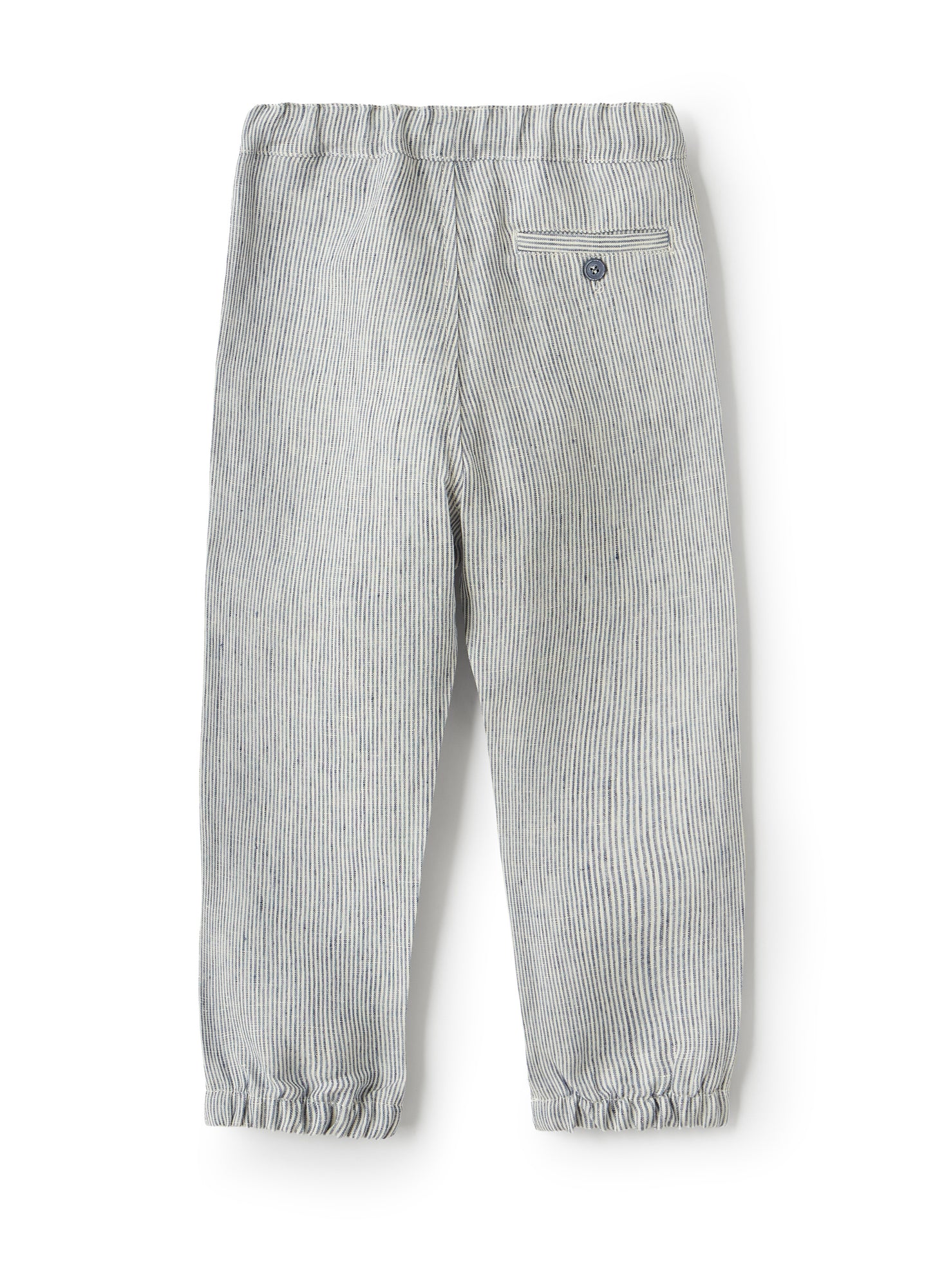 Striped Linen Trousers | Celeste Scuro Righe