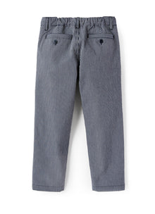 Striped Regular Fit Trousers | Blue Riga