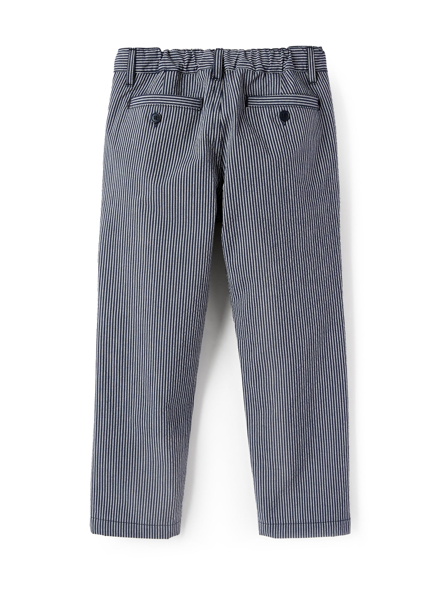 Striped Regular Fit Trousers | Blue Riga