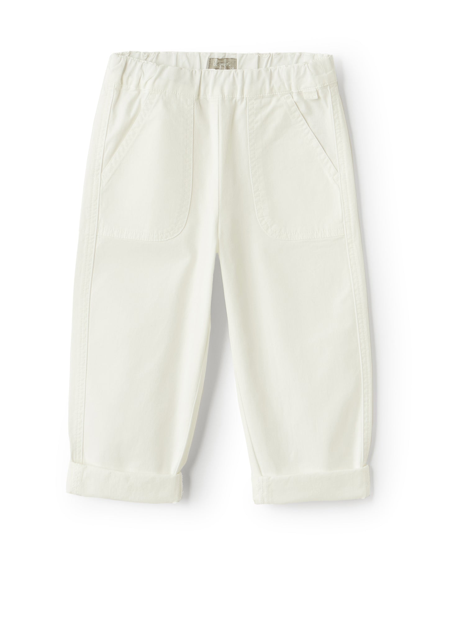 Gabardine Baggy Trousers | White