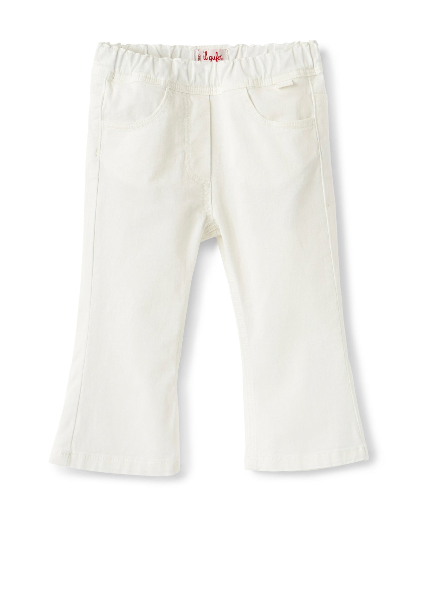 Baby Girls | Gabardine Cropped Flare Trousers | White