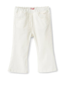 Gabardine Cropped Flare Trousers | White