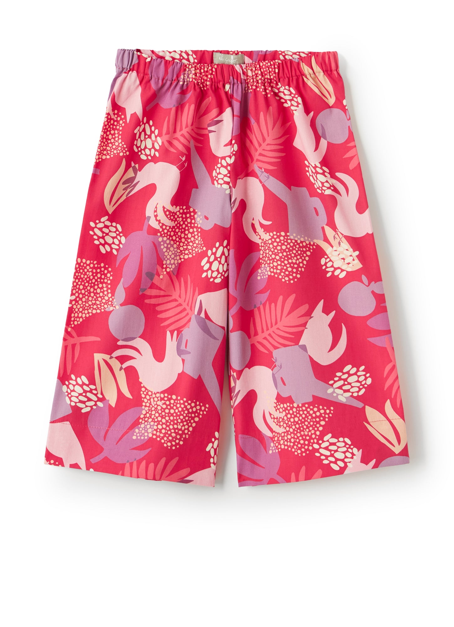 Girls | Culottes with Garden Print | Red Carminio