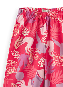 Culottes with Garden Print | Rosso Carminio